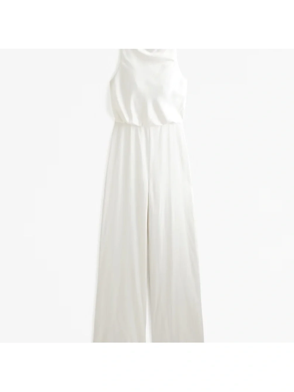 Abercrombie & Fitch Ivory Satin Wide Leg Jumpsuit - Picture 2 of 4